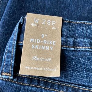 Madewell 28P 9” mid rise skinny jeans